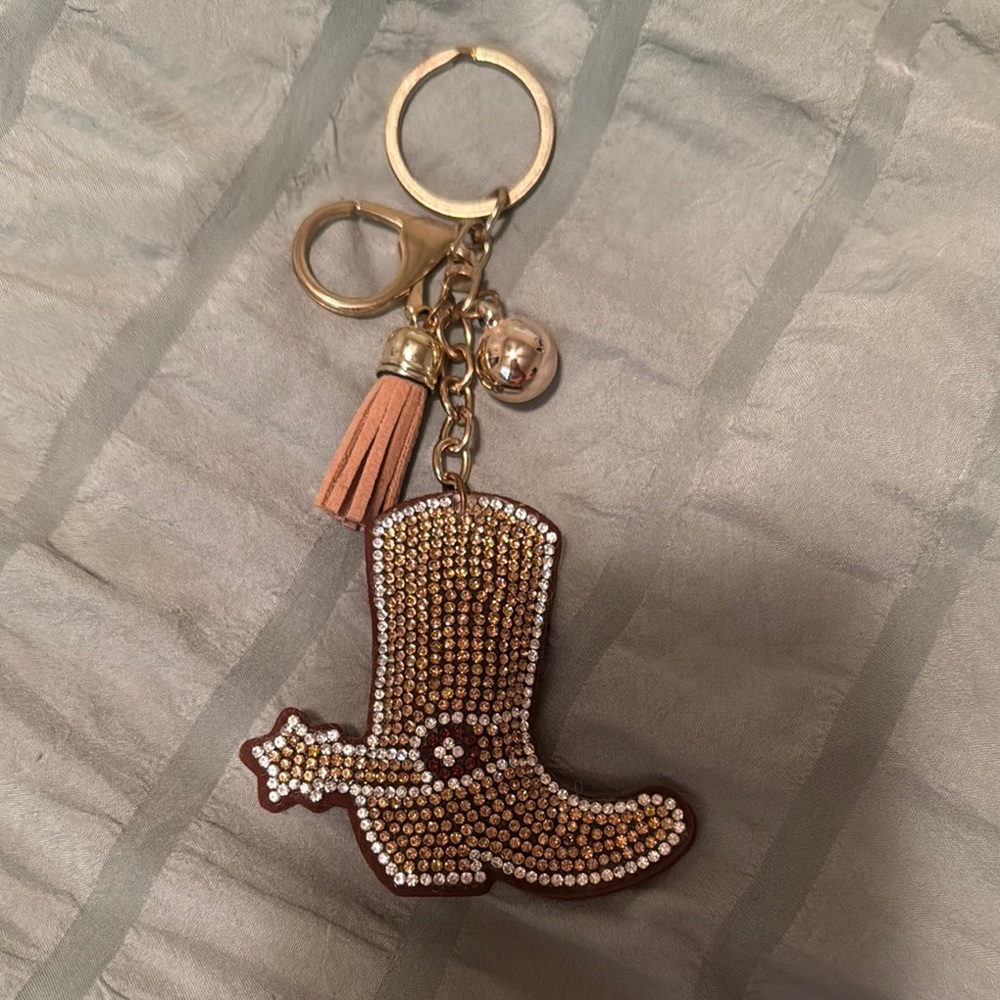 Rhinestone Cowboy Boot Keychain